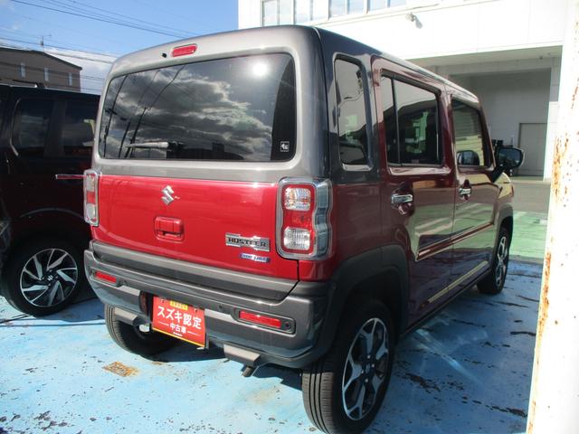 ハスラー ＨＹＢＲＩＤ　Ｘ　３型　４ＷＤ　ＣＶＴ　衝突被害軽減ブレーキ　オートライト　プッシュスタート　シートヒーター　オートエアコン　スズキセーフティーサポート　４ＷＤ　衝突被害軽減システム　アイドリングストップ　横滑り防止機能　衝突安全ボディ　盗難防止システム（4枚目）