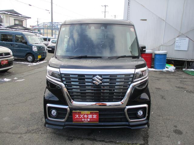 スペーシアカスタム カスタム HYBRID GS 2型 4WD CVT スライドドア プッシュスタート シートヒーター オートエアコン 衝突被害軽減システム アイドリングストップ 横滑り防止機能 衝突安全ボディ 盗難防止システム CDプレイヤー ETC(2枚目)