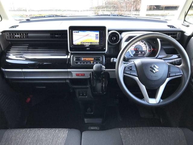 スペーシアカスタム ハイブリッドＧＳ　社外ナビ・ＴＶ　片側電動スライドドア　スマートキー　エンジンスターター　シートヒーター　ＬＥＤヘッドライト　オートライト　ＥＴＣ　前後ドライブレコーダー（4枚目）