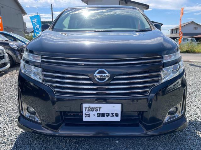 エルグランド ３５０ハイウェイスターブラックレザー　切替４ＷＤ　車検Ｒ７年１２月　インテリジェントクルーズコントロール　横滑り防止装置　踏み間違い衝突防止アシスト　全周囲カメラ　障害物センサー　両側電動スライドドア　黒革シート　純正ナビ　後席モニター（3枚目）