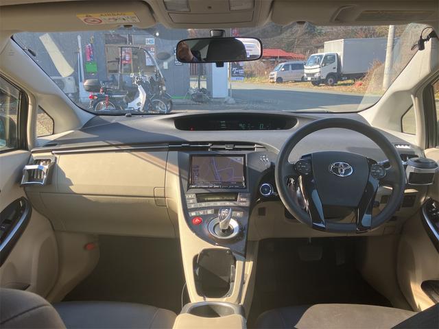 プリウス Sマイコーデ ETC ナビ TV アルミホイール オートライト HID CVT スマートキー 電動格納ミラー 盗難防止システム CD DVD再生 衝突安全ボディ ABS ESC エアコン パワーステアリング(2枚目)