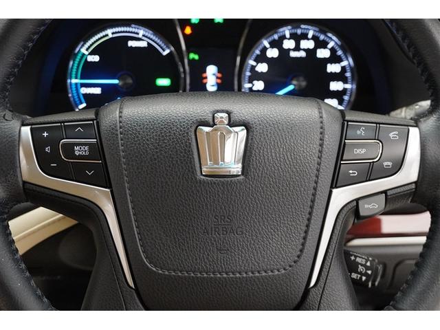 クラウンハイブリッド ロイヤルサルーン 1オーナー車 フルセグテレビ Bカメラ DVD再生機能 盗難防止システム スマキー オートクルーズコントロール 電動パワーシート ESC ETC付き アルミホイール カーテンエアバッグ エアコン PW(15枚目)