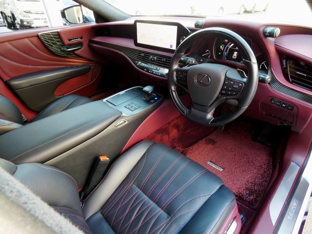 LS LS500h エグゼクティブ モデリスタエアロ マークレビンソン Dインナーミラー エアサス 純正20インチアルミ リアエンターテイメント パノラミックビューモニタークリムゾン&ブラックインテリア ナビ&TV(20枚目)