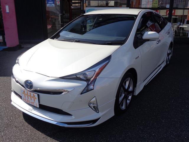 プリウス Aプレミアム ツーリングセレクション 社外9インチナビ TV ETC バックモニター トヨタセーフティセンス クルーズコントロール ヘッドアップディスプレイ フロントシートヒーター モデリスタエアロ(2枚目)