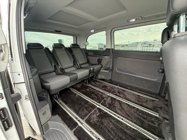 Vクラス V350 トレンド 3列シート WALDエアロカスタム 両側電動スライドドア 18インチアルミホイール シートヒーター ナビ TV フリップダウンモニター パワーアンプ Bluetooth ハーフレザーシート(15枚目)