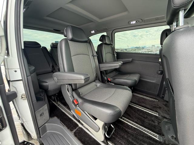 Vクラス V350 トレンド 3列シート WALDエアロカスタム 両側電動スライドドア 18インチアルミホイール シートヒーター ナビ TV フリップダウンモニター パワーアンプ Bluetooth ハーフレザーシート(51枚目)