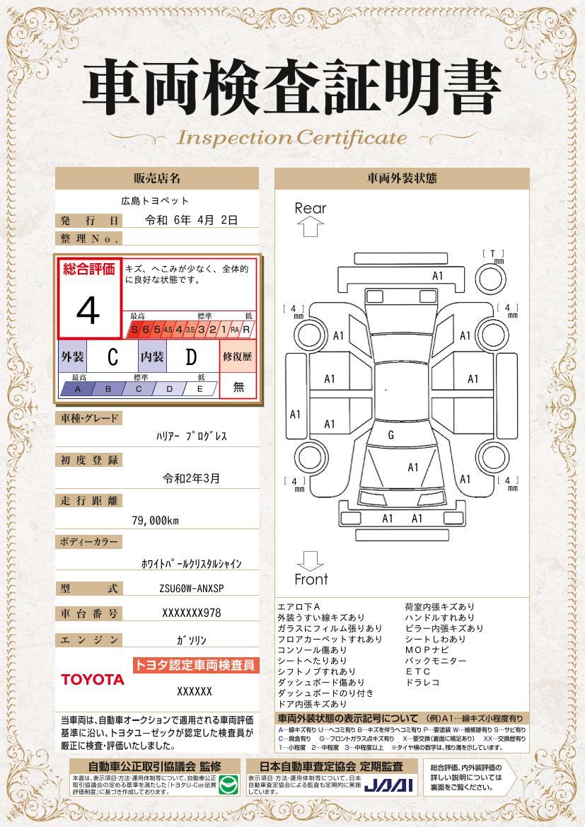 車両状態評価書