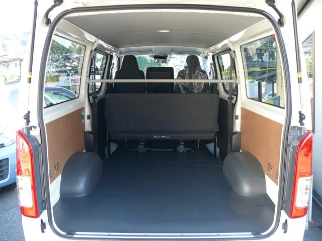 ハイエースバン ロングDX GLパッケージ 登録済未使用車 トヨタセイフティセンス LEDライト パノラミックビューモニター プライバシーレーンキープアシスト オートハイビーム クリアランスソナー プライバシーガラス 助手席エアバック 100V(20枚目)