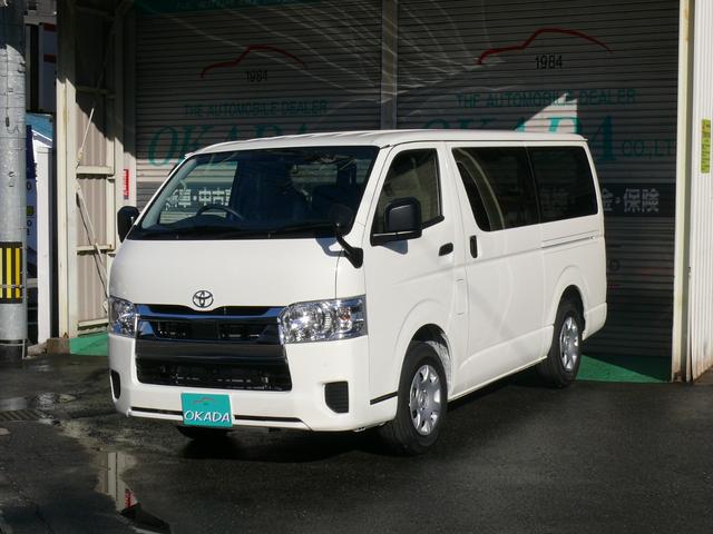 ハイエースバン ロングDX GLパッケージ 登録済未使用車 トヨタセイフティセンス LEDライト パノラミックビューモニター プライバシーレーンキープアシスト オートハイビーム クリアランスソナー プライバシーガラス 助手席エアバック 100V(56枚目)