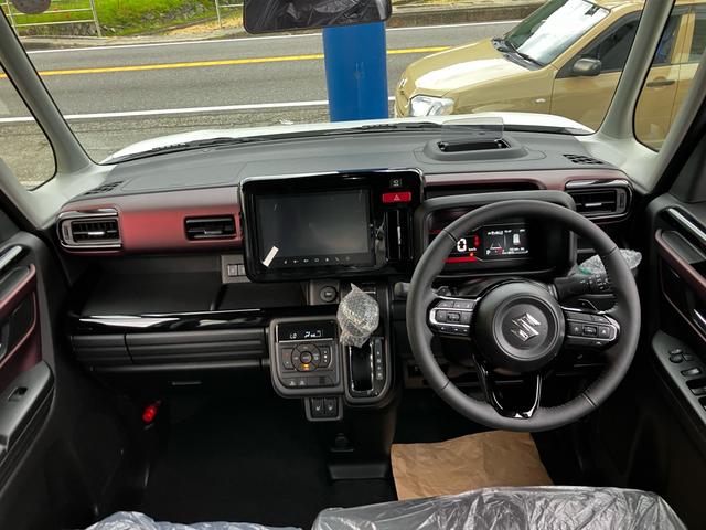 スペーシアカスタム ハイブリッドXSターボ 届出済未使用車 禁煙車 両側電動スライドドア 衝突被害軽減システム レーンアシスト ナビ 全周囲カメラ フルセグTV Bluetooth LEDヘッドライト コーナーセンサー AW15インチ(4枚目)