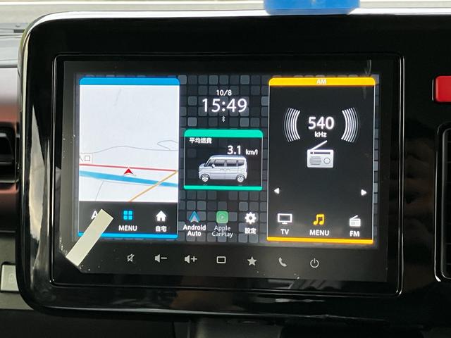 スペーシアカスタム ハイブリッドXSターボ 届出済未使用車 禁煙車 両側電動スライドドア 衝突被害軽減システム レーンアシスト ナビ 全周囲カメラ フルセグTV Bluetooth LEDヘッドライト コーナーセンサー AW15インチ(11枚目)