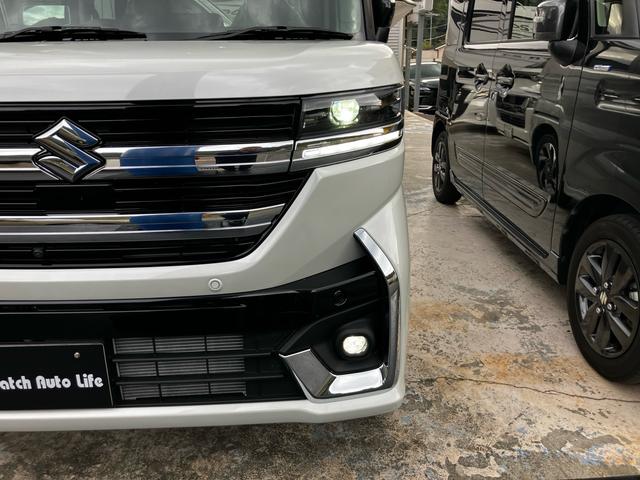 スペーシアカスタム ハイブリッドXSターボ 届出済未使用車 禁煙車 両側電動スライドドア 衝突被害軽減システム レーンアシスト ナビ 全周囲カメラ フルセグTV Bluetooth LEDヘッドライト コーナーセンサー AW15インチ(33枚目)