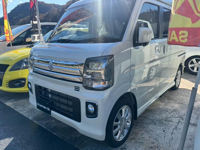 エブリイワゴン PZターボスペシャル ハイルーフ 届出済未使用車 禁煙車 衝突被害軽減システム レーンアシスト 両側パワスラ サイドステップ スマートキー 電動格納ミラー オートエアコン AW14インチ LEDヘッドライト バックソナー(2枚目)