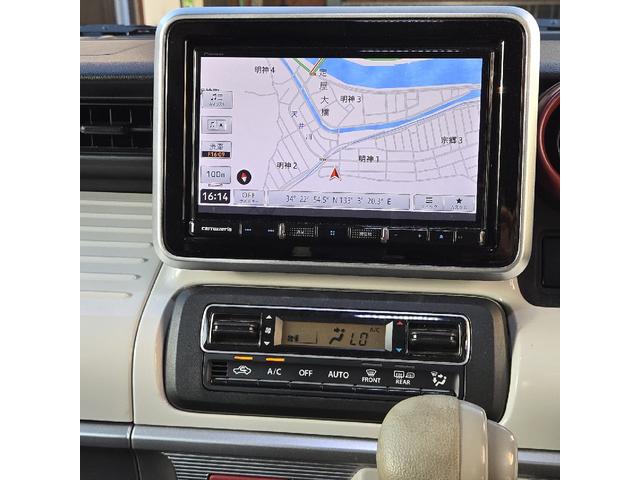 スペーシア ハイブリッドX 4WD MINI純正15インチアルミ ローダウン エンジンスターター クラッチオメッシュシートカバー ガラスフィルム貼り LEDヘッドライト&フォグ FJクラフトフロアマット 8インチナビ ETC(17枚目)