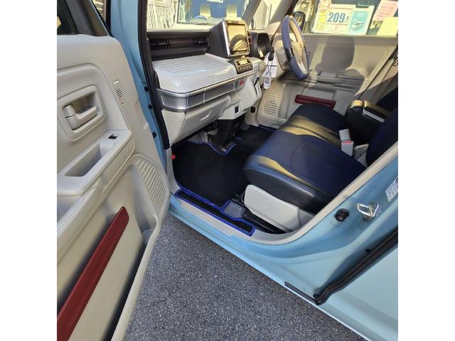 スペーシア ハイブリッドX 4WD MINI純正15インチアルミ ローダウン エンジンスターター クラッチオメッシュシートカバー ガラスフィルム貼り LEDヘッドライト&フォグ FJクラフトフロアマット 8インチナビ ETC(33枚目)