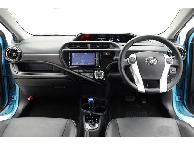 アクア Gブラックソフトレザーセレクション Wエアバッグ スマ-トキ- LED ナビTV イモビ 地デジテレビ クルーズコントロール ドライブレコーダー AUTOエアコン DVD再生機能 ESC ETC AW キーレス PS メモリナビ ABS(4枚目)