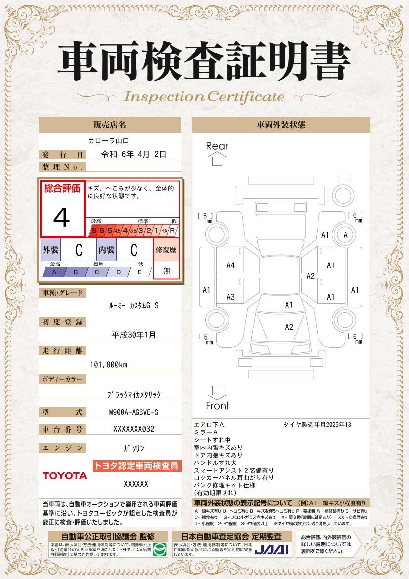 車両状態評価書