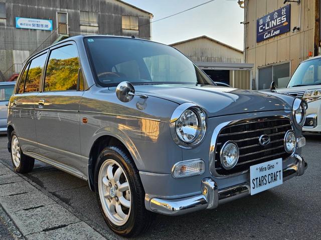 ミラジーノ ジーノターボ　色替グレー塗装済　ターボ　４ＷＤ　５速ミッション　タイミングベルト交換済　ブラウン革調シートカバー　ＣＤ　ＥＴＣ　ヘッドライトバイザー　ミニライトアルミ　フォグ　ウッドコンビハンドル　ウッド調パネル（2枚目）