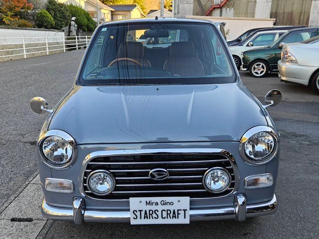 ミラジーノ ジーノターボ　色替グレー塗装済　ターボ　４ＷＤ　５速ミッション　タイミングベルト交換済　ブラウン革調シートカバー　ＣＤ　ＥＴＣ　ヘッドライトバイザー　ミニライトアルミ　フォグ　ウッドコンビハンドル　ウッド調パネル（4枚目）