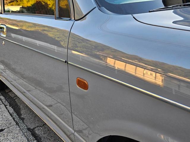 ミラジーノ ジーノターボ　色替グレー塗装済　ターボ　４ＷＤ　５速ミッション　タイミングベルト交換済　ブラウン革調シートカバー　ＣＤ　ＥＴＣ　ヘッドライトバイザー　ミニライトアルミ　フォグ　ウッドコンビハンドル　ウッド調パネル（39枚目）