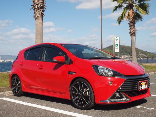 アクア G G’s フロントスポイラー リア/ルーフスポイラ― リアワイパー ブレーキアシスト 衝突安全ボディー 盗難防止システム フルオートエアコン クルーズコントロール 17インチアルミホイール UVカットガラス(6枚目)