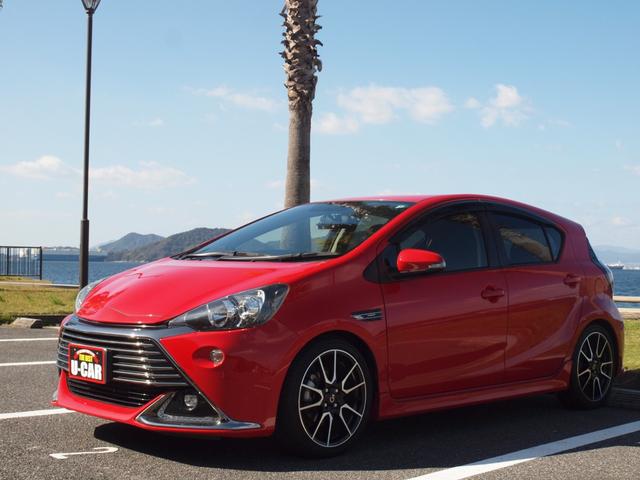 アクア G G’s フロントスポイラー リア/ルーフスポイラ― リアワイパー ブレーキアシスト 衝突安全ボディー 盗難防止システム フルオートエアコン クルーズコントロール 17インチアルミホイール UVカットガラス(7枚目)