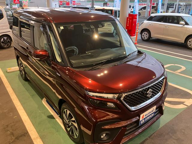 ソリオバンディット バンディット　ＨＹＢＲＩＤ　ＭＶ　純正８インチナビゲーション・全方位カメラ・純正ドラレコ前後・ＥＴＣ車載器・後席両側パワースライドドア・ＬＥＤランプ＆フォグランプ・スズキセーフティサポート・ルームクリーニング、タイヤ交換済み（2枚目）