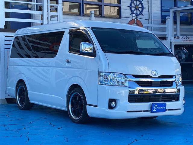 ハイエースワゴン ＧＬ　前後ドラレコ　ＥＴＣ　Ｐａｎａｓｏｎｉｃナビ（ＣＮ－ＲＥ０７ＷＤ）フリップダウンモニター　モデリスタインテリアパネルセット　パワースライドドア（Ｌ）ローダウン　エアロキット　１８インチアルミホイール（64枚目）