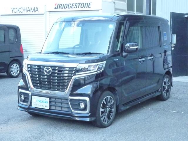 フレアワゴンカスタムスタイル ハイブリッドＸＳ　ナビ　フルセグ　ＣＤ　ＤＶＤ　ＥＴＣ　ＵＳＢ　リアコーナーセンサー　シートヒーター　両側電動スライドドア　衝突被害軽減システム　車線逸脱防止装置　ＬＥＤヘッドライト　クルーズ　ワンオーナー　禁煙車（3枚目）