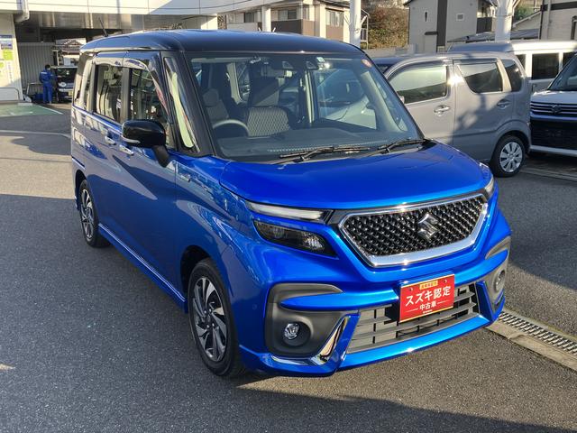 ソリオバンディット バンディット　ＨＹＢＲＩＤ　ＭＶ２ＷＤ　左電動スライドドアー　８インチナビ　バックカメラ　ＥＴＣ　ブルーブラックツートン前後ブレーキサポート（6枚目）