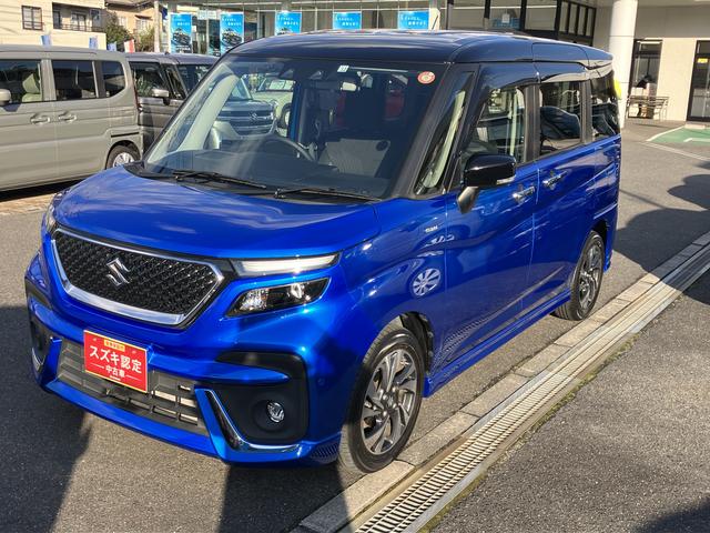 ソリオバンディット バンディット　ＨＹＢＲＩＤ　ＭＶ２ＷＤ　左電動スライドドアー　８インチナビ　バックカメラ　ＥＴＣ　ブルーブラックツートン前後ブレーキサポート（7枚目）