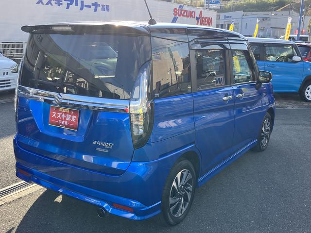 ソリオバンディット バンディット　ＨＹＢＲＩＤ　ＭＶ２ＷＤ　左電動スライドドアー　８インチナビ　バックカメラ　ＥＴＣ　ブルーブラックツートン前後ブレーキサポート（8枚目）