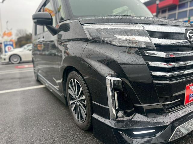 トール カスタムＧ　ターボ　モデリスタエアロ　レーダーブレーキ　レーダークルーズ　車高調　社外ハンドル　アルパインデカナビ　フルセグ　パノラミックビューモニター　黒レザー調シートカバー　純正アルミ（5枚目）