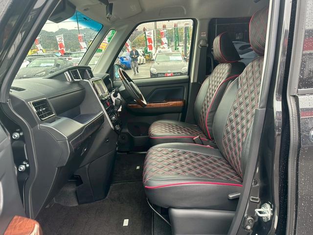 トール カスタムＧ　ターボ　モデリスタエアロ　レーダーブレーキ　レーダークルーズ　車高調　社外ハンドル　アルパインデカナビ　フルセグ　パノラミックビューモニター　黒レザー調シートカバー　純正アルミ（14枚目）