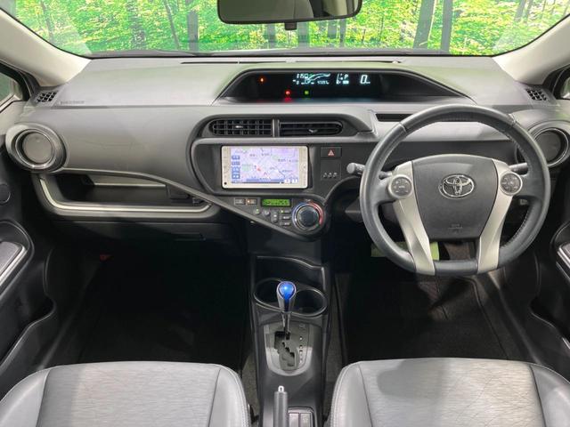 アクア Ｇブラックソフトレザーセレクション　バックカメラ　ハーフレザーシート　ＨＩＤヘッド　ＥＴＣ　純正１５インチアルミ　オートエアコン　ＣＤ　ＤＶＤ再生　地デジ（2枚目）