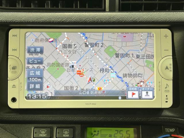 アクア Ｇブラックソフトレザーセレクション　バックカメラ　ハーフレザーシート　ＨＩＤヘッド　ＥＴＣ　純正１５インチアルミ　オートエアコン　ＣＤ　ＤＶＤ再生　地デジ（3枚目）