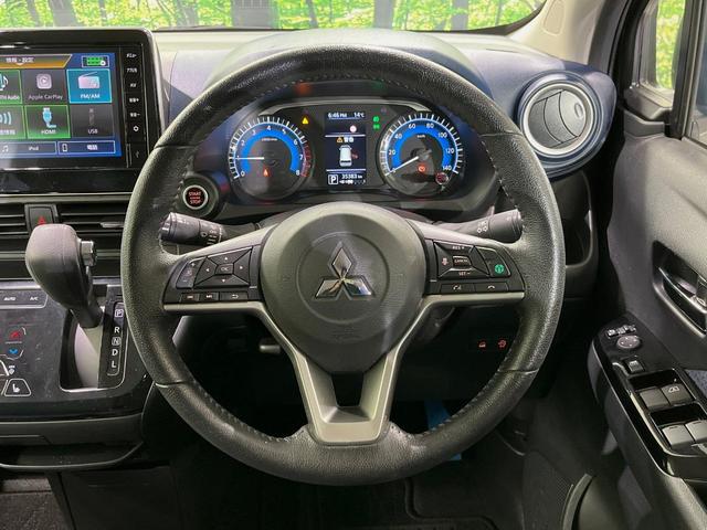 【純正革巻きステアリング】上質な革を使用することで、手にしっかり馴染みとても運転しやすいハンドルです♪