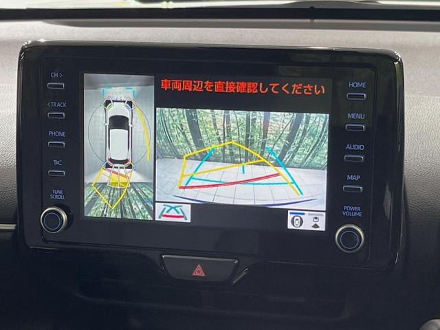 ヤリスクロス ハイブリッドＺ　純正８型ナビ　全周囲カメラ　衝突軽減装置　レーダークルーズ　禁煙車　２トーンカラ　シートヒーター　ハーフレザーシート　パワーシート　コーナーセンサー　スマートキー　ＥＴＣ　ブラインドスポットモニター（4枚目）