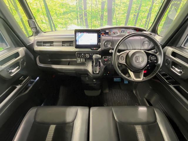 N-BOXカスタム Lターボ スタイル+ブラック 純正8型ナビ 両側電動スライドドア バックカメラ 衝突軽減装置 レーダークルーズ 禁煙車 ハーフレザーシート 前席シートヒーター 前後ドラレコ コーナーセンサー スマートキー LEDヘッド ETC(2枚目)