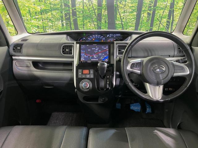 タント カスタムＲＳ　ＳＡ　８型ナビ　バックカメラ　両側電動スライドドア　スマートキー　ＥＴＣ　ＬＥＤヘッド　純正１５インチアルミ　オートエアコン　オートライト　ステアリングスイッチ　アイドリングストップ　パワーウィンドウ　禁煙（2枚目）