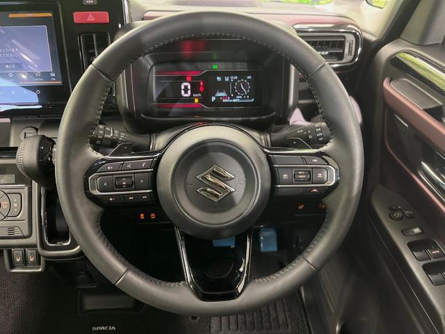 スペーシアカスタム ハイブリッドＸＳターボ　メーカー９型ナビ　両側電動スライドドア　全周囲カメラ　衝突軽減装置　レーダークルーズ　禁煙車　ハーフレザーシート　前後ドラレコ　コーナーセンサー　スマートキー　ＬＥＤヘッド　ステアリングヒーター（11枚目）