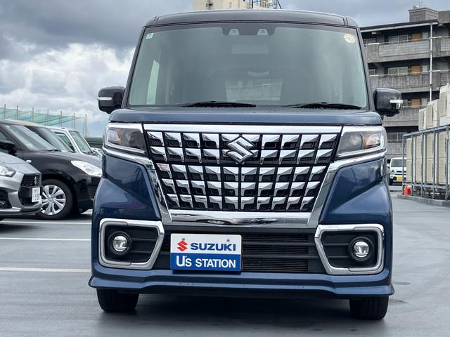 スペーシアカスタム カスタム　ＨＹＢＲＩＤ　ＸＳターボ　３型　バックカメラ　オートライト　Ｂｌｕｅｔｏｏｔｈ　スライドドア　純正ナビ　プッシュスタート　シートヒーター　オートエアコン　スズキセーフティーサポート　衝突被害軽減システム　アイドリングストップ（5枚目）