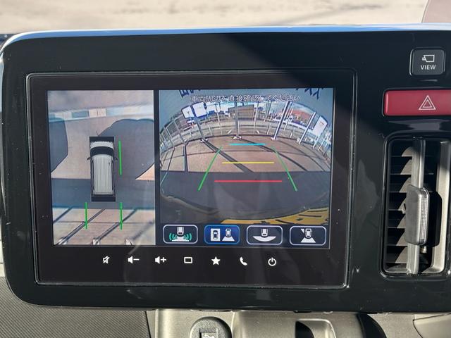 スペーシアギア ハイブリッドXZ ターボ デュアルセンサーブレーキサポートII、誤発進抑制機能、後方誤発進抑制機能、低速時ブレーキサポート(前進、後退)、パーキングセンサー(フロント、リヤ)、車線逸脱警報機能、車線逸脱抑制機能(5枚目)