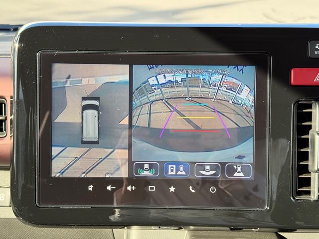 スペーシアカスタム ハイブリッドXSターボ デュアルセンサーブレーキサポートII、誤発進抑制機能、後方誤発進抑制機能、低速時ブレーキサポート(前進、後退)パーキングセンサー(フロント、リヤ)、車線逸脱警報機能、車線逸脱抑制機能、ふらつき警報機能(4枚目)