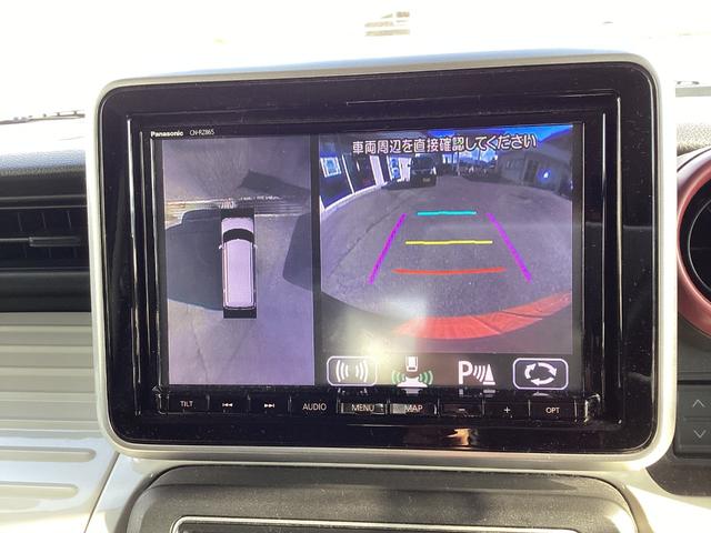 スペーシア ハイブリッドＸ　ワンオーナー　禁煙車　８インチナビ　フルセグＴＶ　ＣＤ　ＤＶＤ　バックモニター　ＥＴＣ　両側電動スライドドア　シートヒーター　ＵＳＢ入力端子　クリアランスソナー　セーフティサポート　キー２個（13枚目）