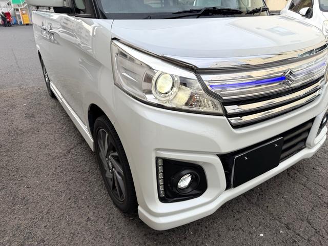 スペーシアカスタム XSターボ 両側パワースライドドア 8インチ大型ナビ Bluetoothナビ シートヒーター ミラー型レーダー探知機 ETC クルーズコントロール プッシュスタート パドルシフト フォグランプ ISOFIX対応(6枚目)