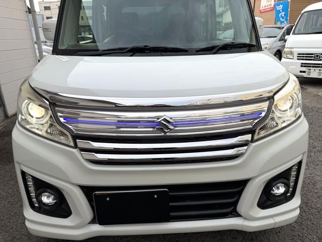 スペーシアカスタム XSターボ 両側パワースライドドア 8インチ大型ナビ Bluetoothナビ シートヒーター ミラー型レーダー探知機 ETC クルーズコントロール プッシュスタート パドルシフト フォグランプ ISOFIX対応(9枚目)