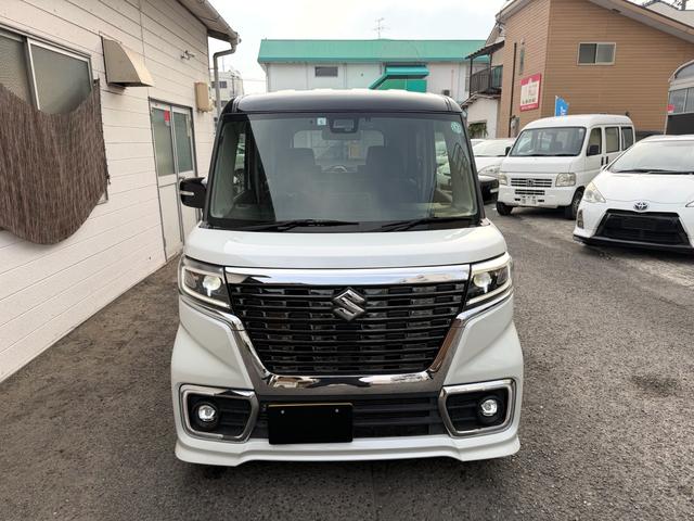 スペーシアカスタム ハイブリッドXS 8インチBluetoothナビ フルセグTV 車高調 社外ホイール 両側パワースライドドアナビ HID ETC、シートヒーター スマートキー 前後ドライブレコーダー デュアルセンサーブレーキサポート(9枚目)