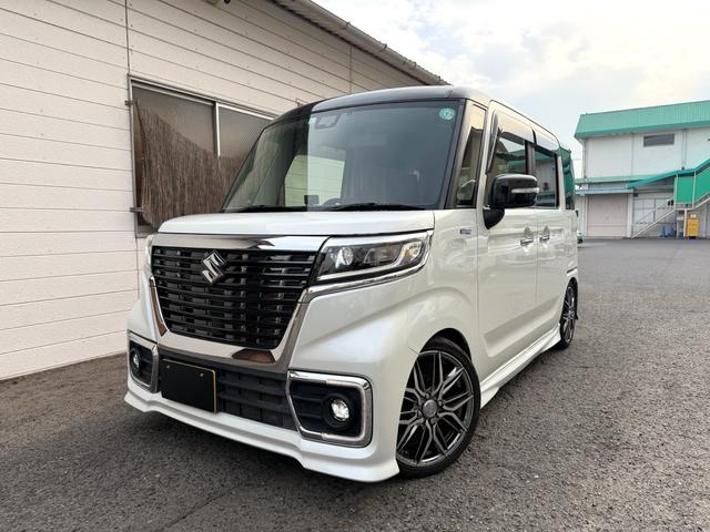 スペーシアカスタム ハイブリッドXS 8インチBluetoothナビ フルセグTV 車高調 社外ホイール 両側パワースライドドアナビ HID ETC、シートヒーター スマートキー 前後ドライブレコーダー デュアルセンサーブレーキサポート(10枚目)