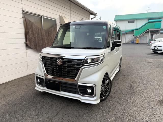 スペーシアカスタム ハイブリッドXS 8インチBluetoothナビ フルセグTV 車高調 社外ホイール 両側パワースライドドアナビ HID ETC、シートヒーター スマートキー 前後ドライブレコーダー デュアルセンサーブレーキサポート(11枚目)